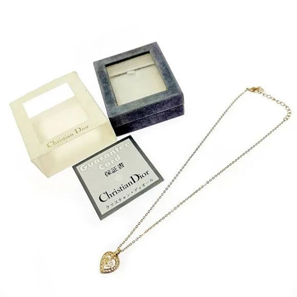 Dior Rhinestone Emblem Necklace - Picture 7 of 7